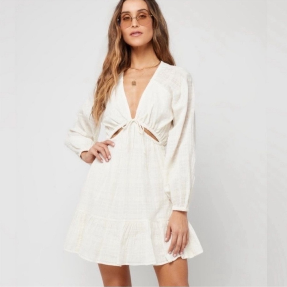 L*Space Feelin' Fine Dress Cream Long Sleeve Size S